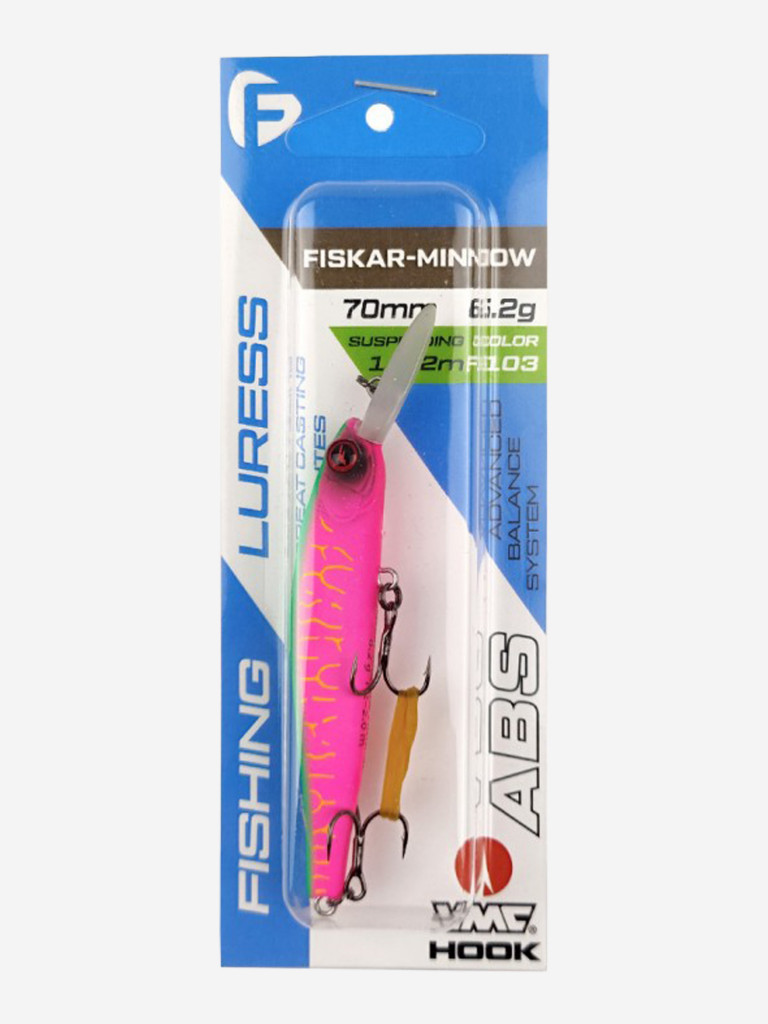 Воблер Fiskar Minnow 70DR-SP 70мм 6,2г 1,2-2,0м F103 Суспендр