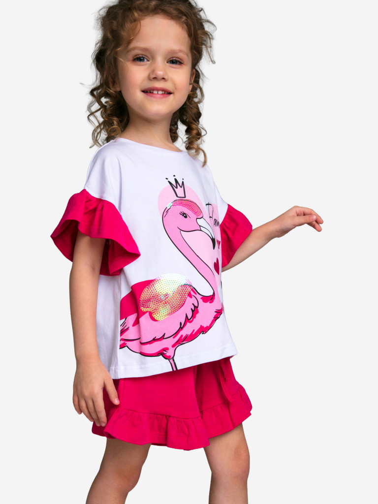 Комплект для девочек: футболка, шорты PlayToday