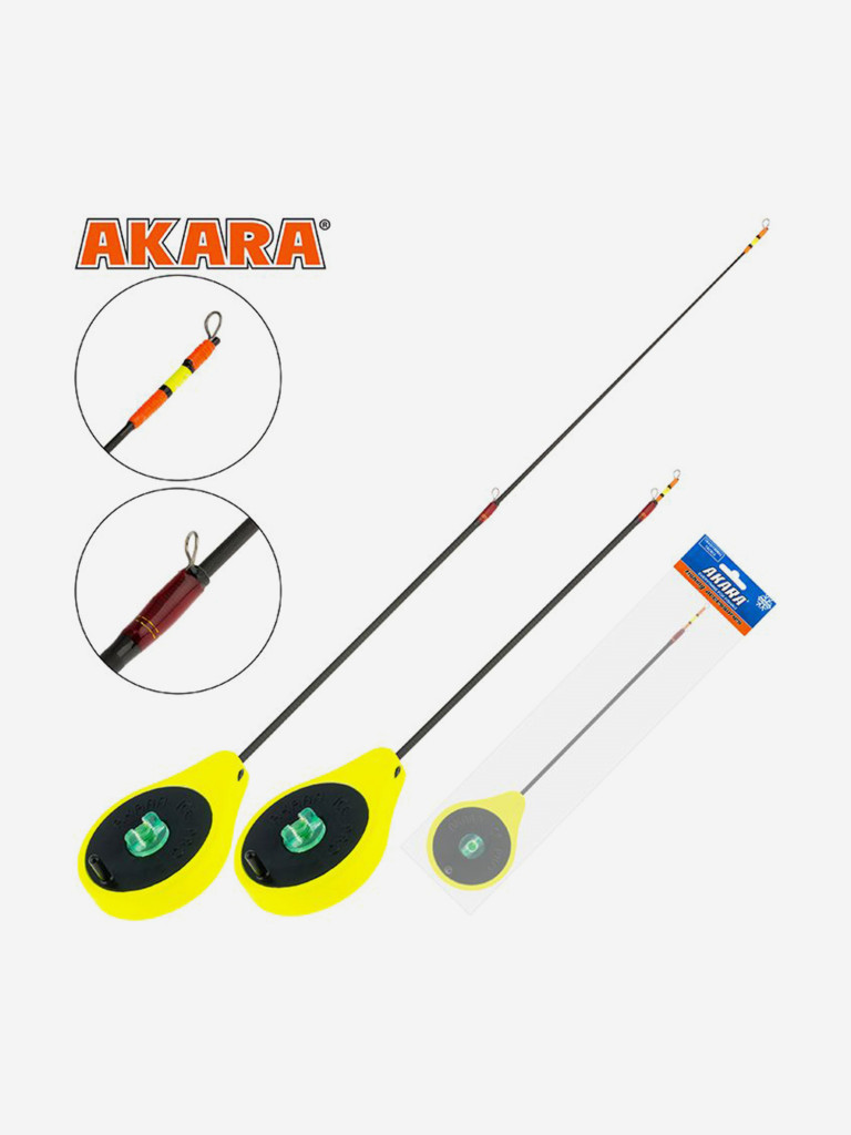 Удочка зимняя Akara Ice Pro L 355 (1,0-8,0г) 2-х составной Yellow