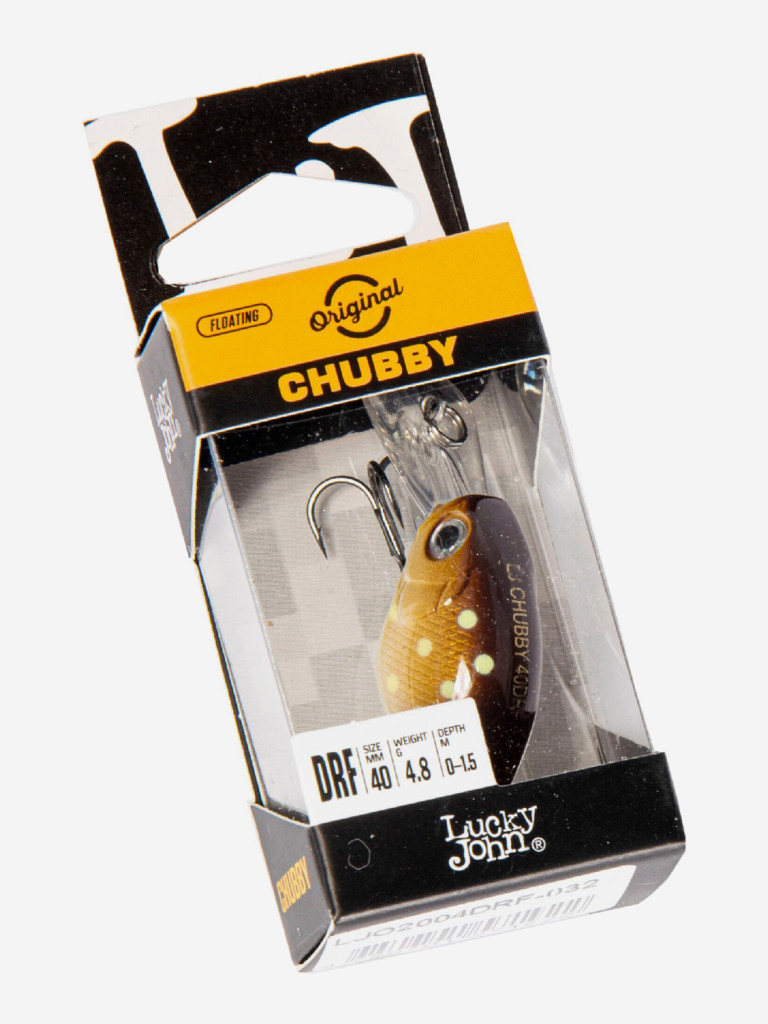 Воблер LUCKY JOHN Original CHUBBY DR F, длина 4 см, крэнк для щуки, голавля, жереха, язя, окуня