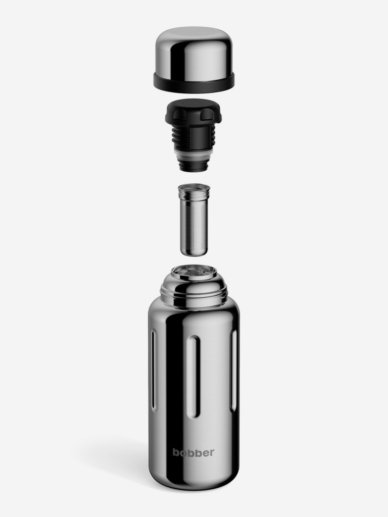 Термос Barrel 770 мл с широким горлом и ситечком для заваривания, зеркальный