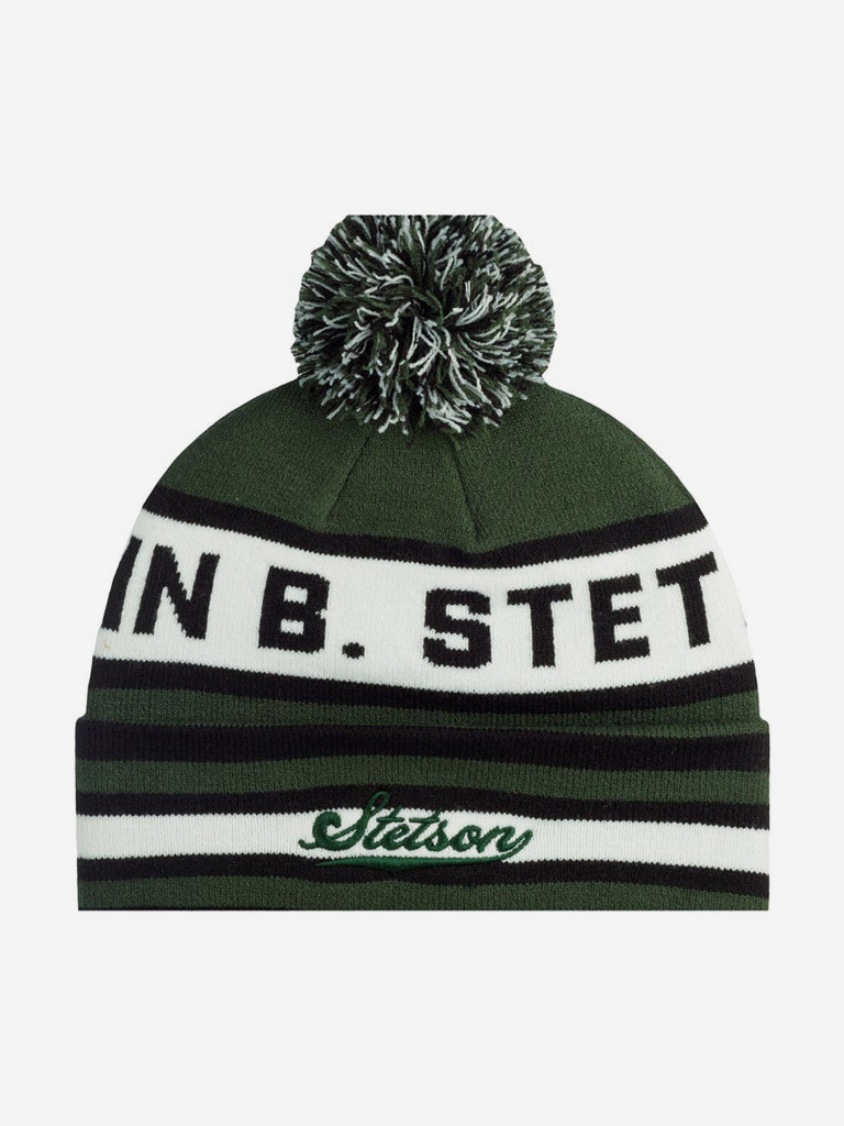 Шапка с помпоном STETSON 8599124 JOHN STETSON POMPOM (зеленый)