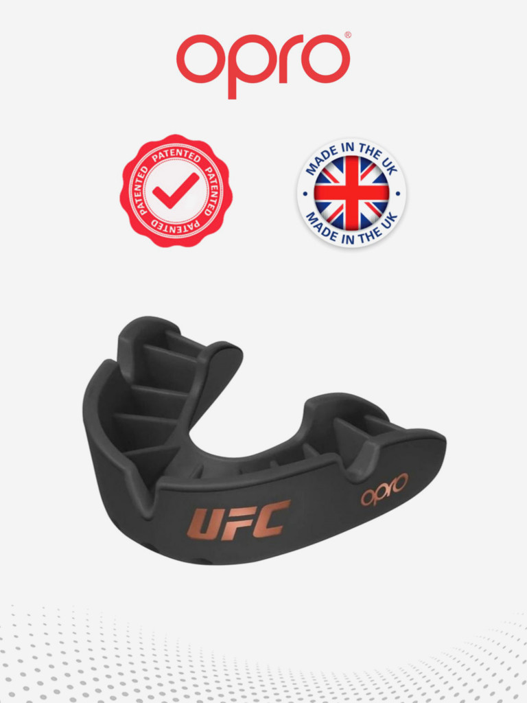 Боксерская капа взрослая, спортивная, защитная для зубов OPRO Self-Fit Bronze UFC - Black