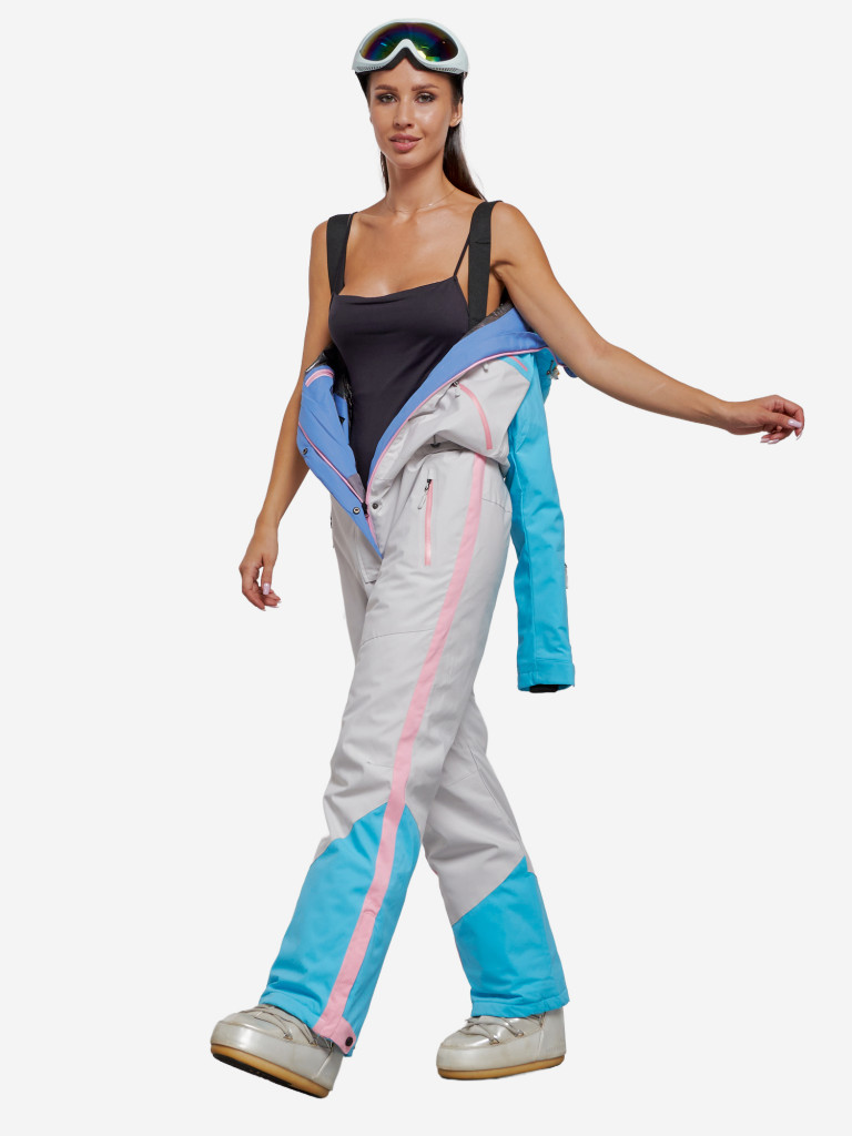 Горнолыжный комбинезон женский зимний голубого цвета 2326