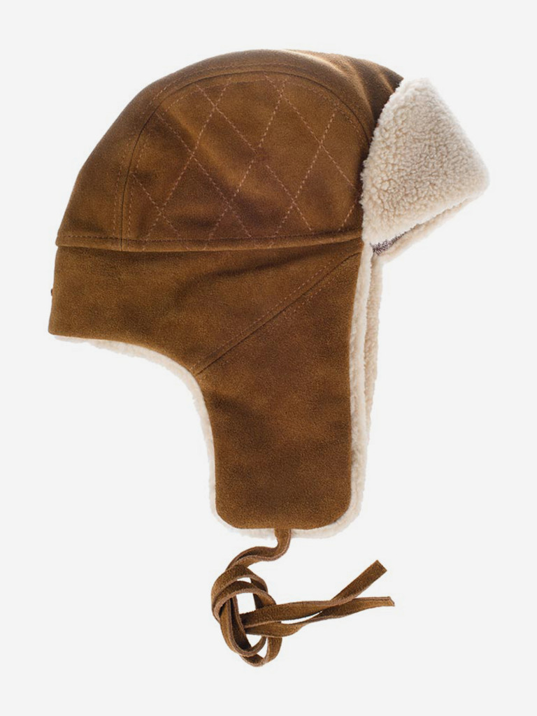 Шапка-ушанка STETSON 9297302 BOMBER CAP CALF SPLIT (коричневый)
