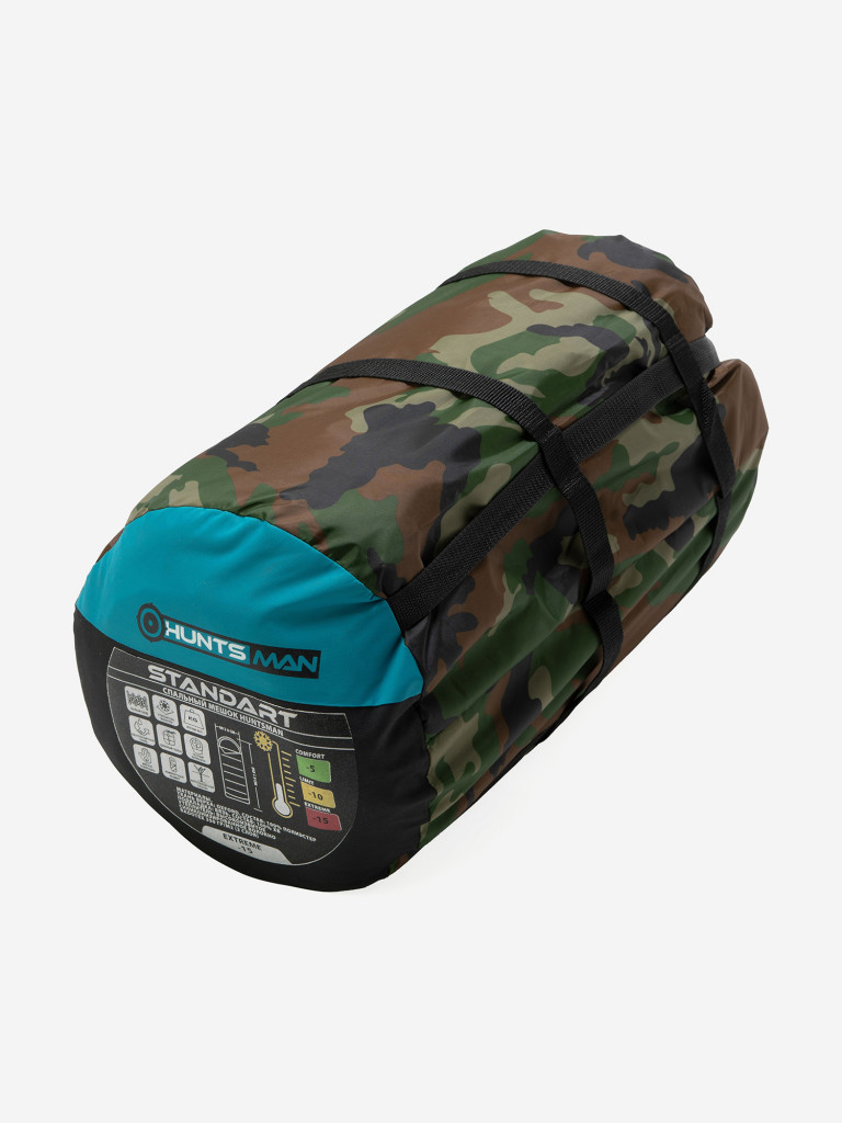 Спальный мешок Huntsman Аляска зимний утепленный с подголовником одноместный (до -15) для охоты и рыбалки