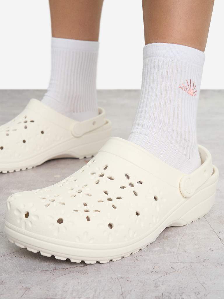 Сабо женские Crocs Classic Floral Cut Out