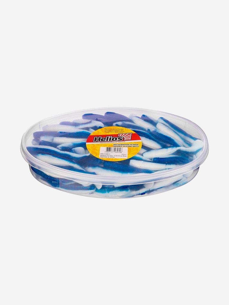 Мягкая приманка Helios Chubby, 3,55'' / 9 см, Blue Sparkles & White, 100 шт (HS-4-026-N)