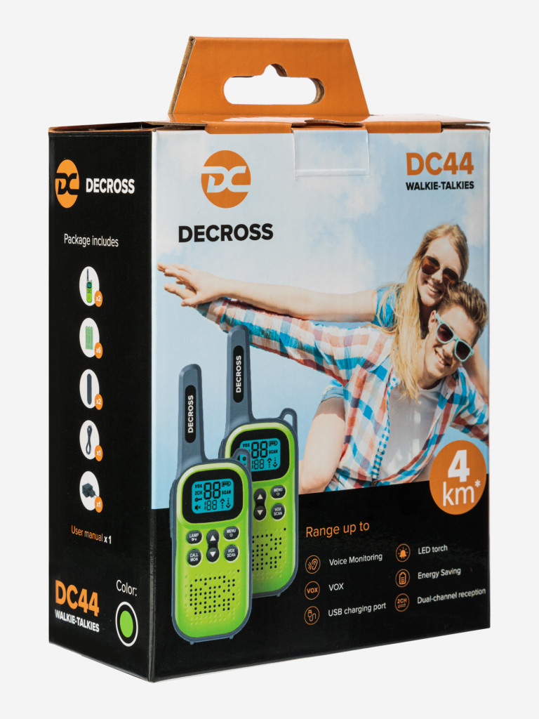 Комплект из двух радиостанций Decross DC44 Green Twin EU с ЗУ
