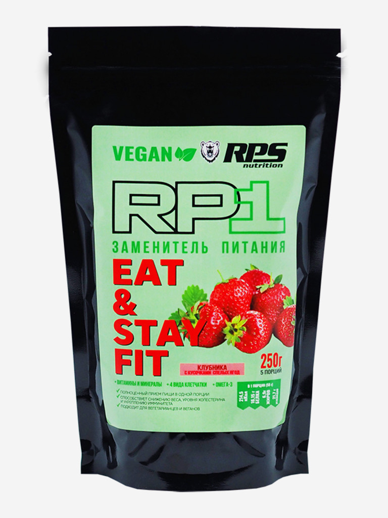 Заменитель питания RPS Nutrition 250 гр VEGAN Клубника с кусочками клубники