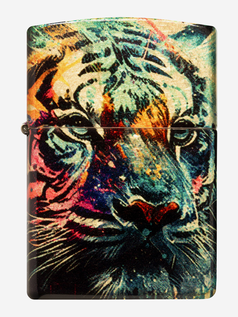 Зажигалка бензиновая ветроустойчивая Zippo Painted Tiger Design 540 Tumbled Brass