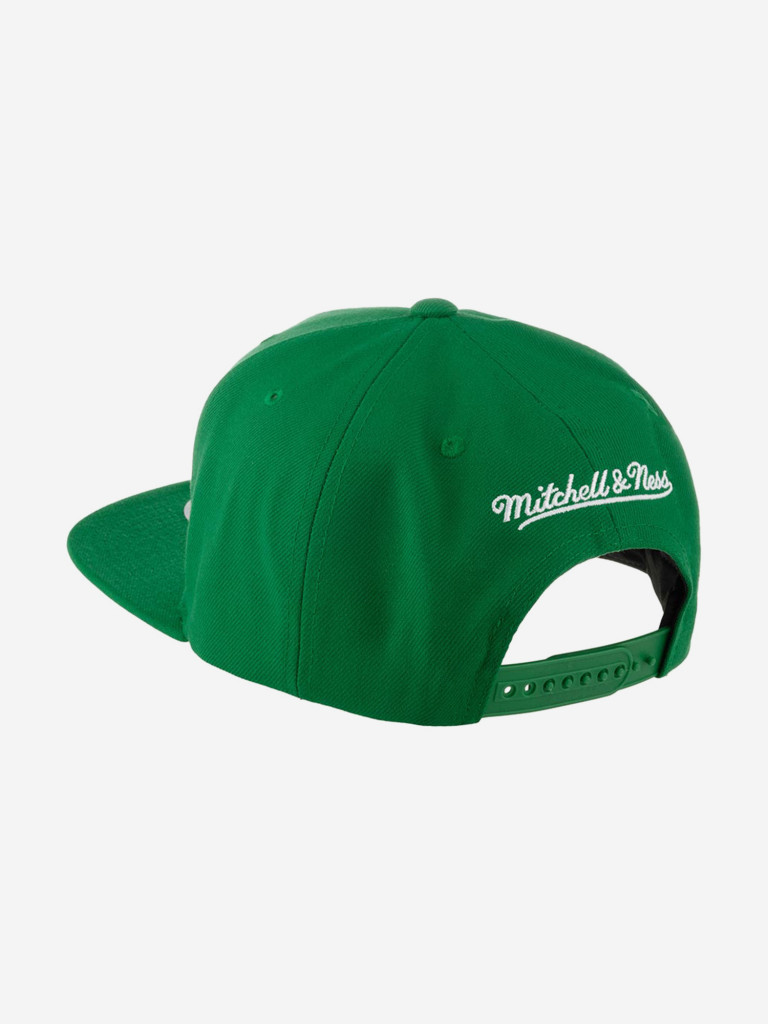 Бейсболка с прямым козырьком MITCHELL NESS HHSS5341-BCEYYPPPGREN Boston Celtics NBA