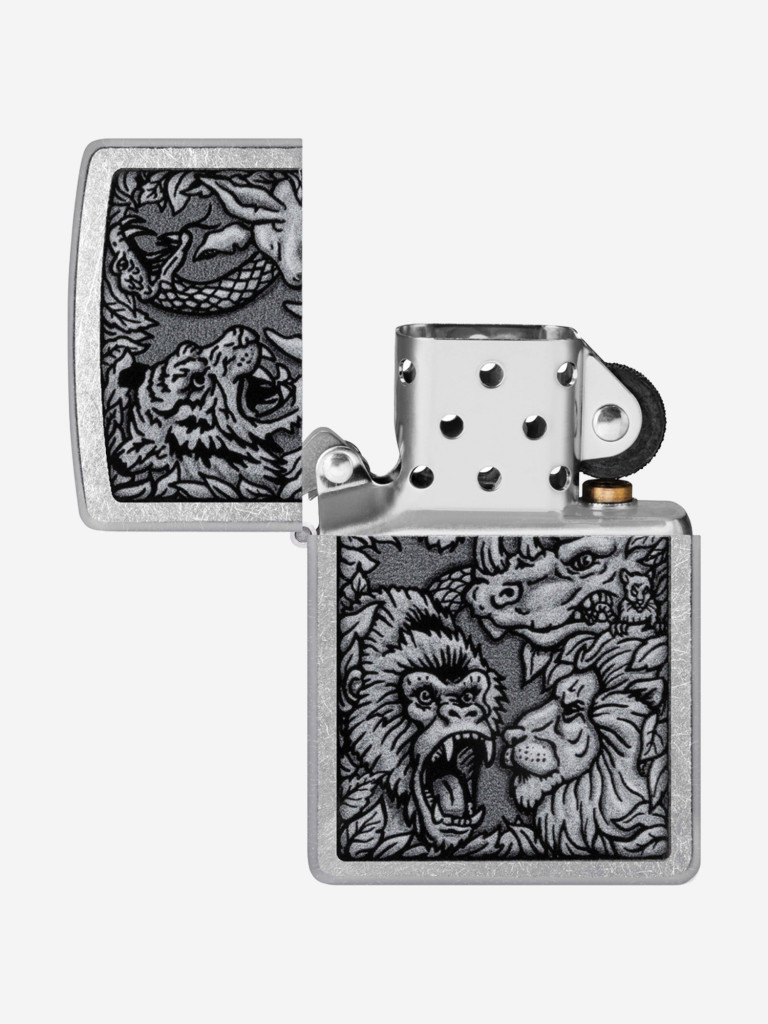 Зажигалка Zippo Jungle Design Street Chrome