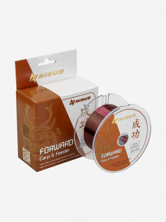Леска для рыбалки Nisus FORWARD Carp&Feeder Nylon 0,261мм, 300м, 5,6кг, темно-коричневый
