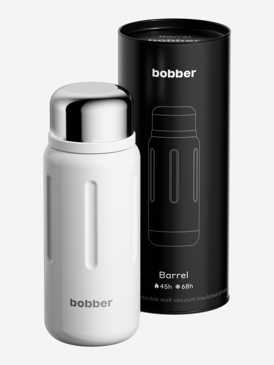 Термос вакуумный BOBBER Barrel 1,36 л с широким горлом и ситечком, тепло до 45 часов, белый