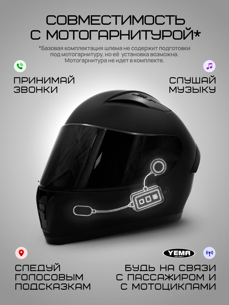 Мотошлем интеграл Yema YM-829