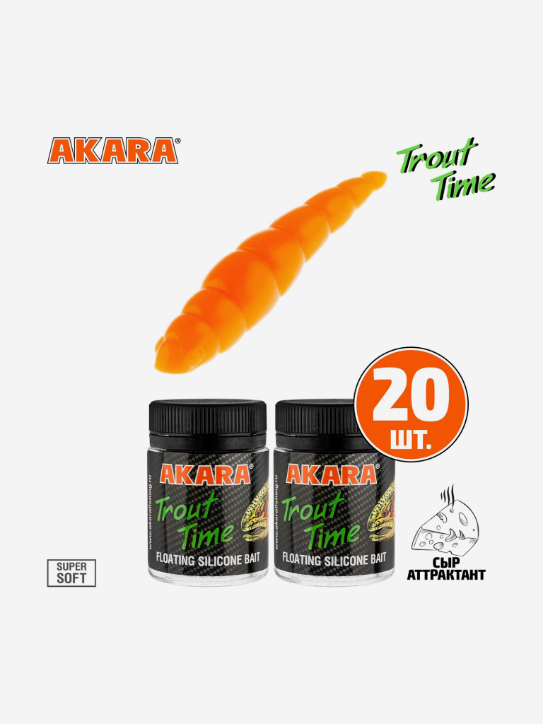 Силиконовая приманка Akara Trout Time DOLLY 1.8 Cheese 100 (20 шт.)