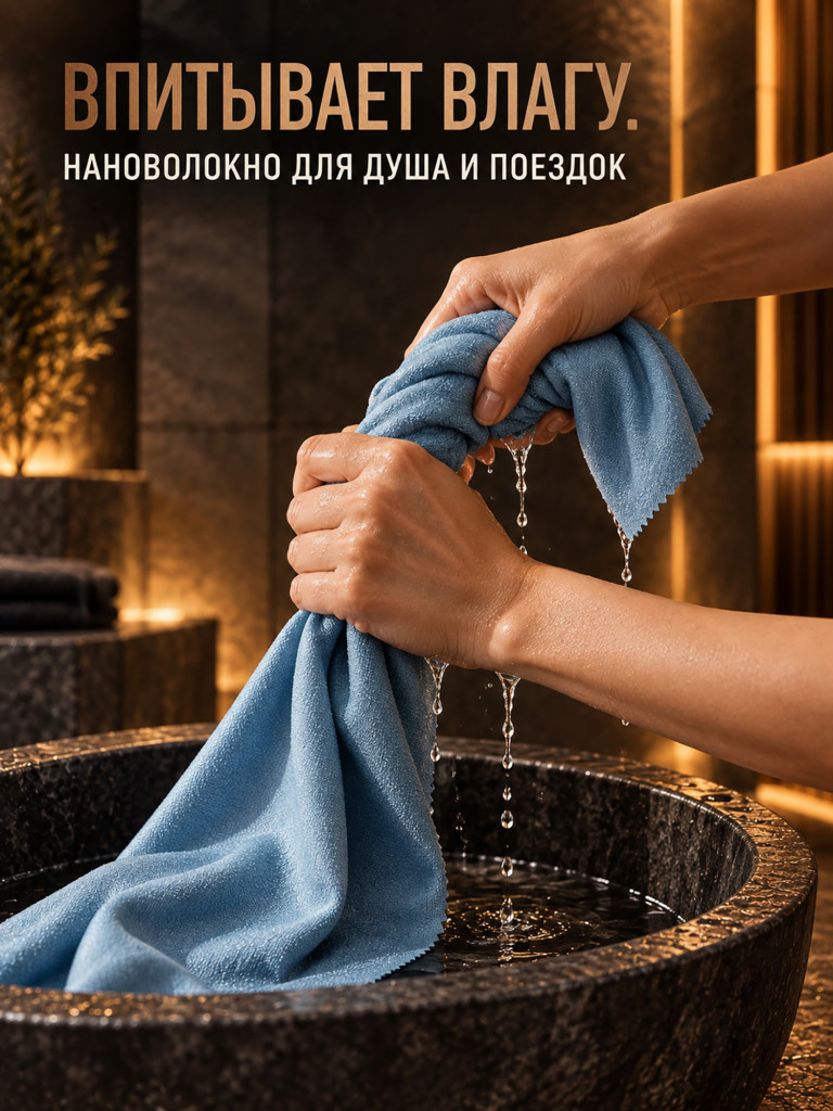 Полотенце-брелок большое MATADOR NanoDry Shower Голубое
