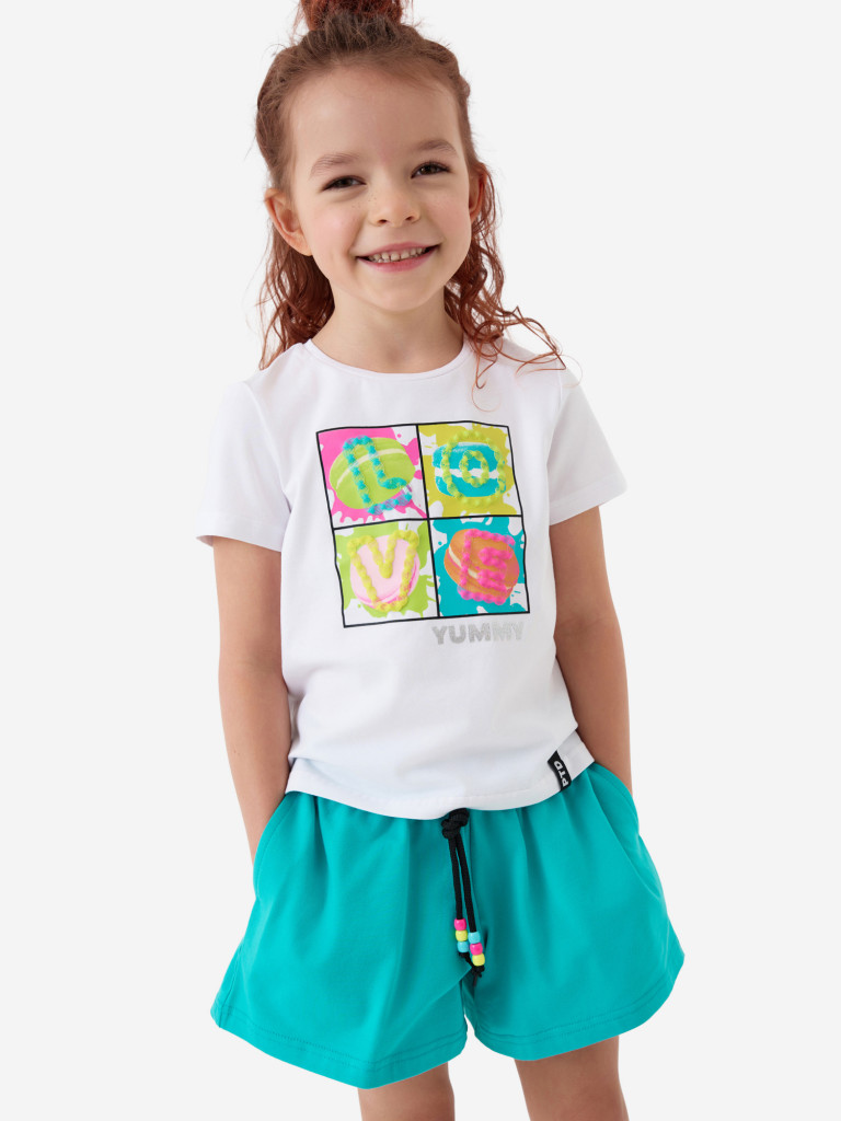 Комплект для девочек: футболка, шорты PlayToday