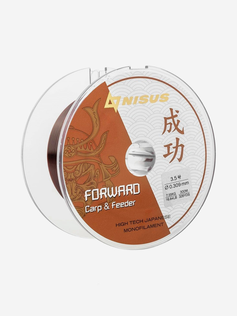Леска для рыбалки Nisus FORWARD Carp&Feeder Nylon 0,309мм, 300м, 7,55кг, темно-коричневый