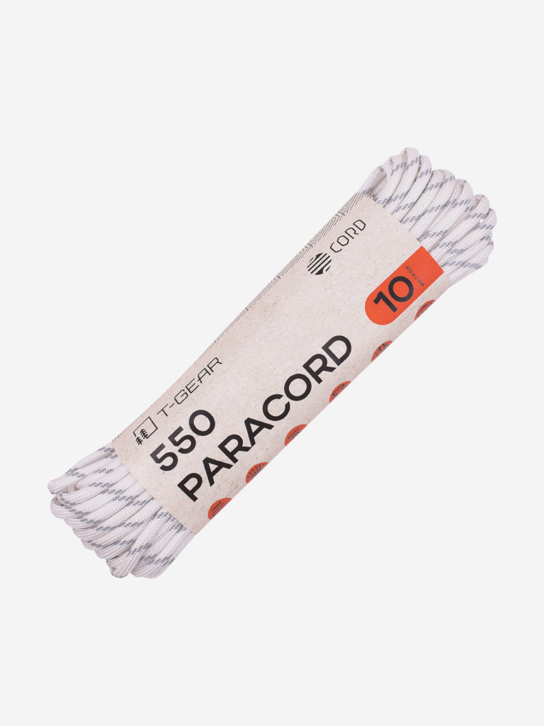 Паракорд 550 T-Gear x CORD nylon 10м световозвращающий (White)