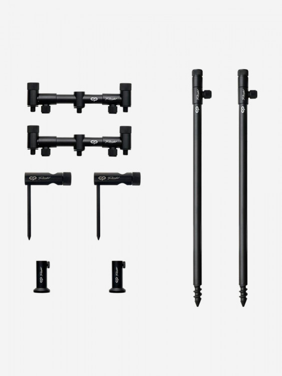 CARP PRO Набор стоек с буз-барами Rondel для 2-х удилищ алюминий black в сумке