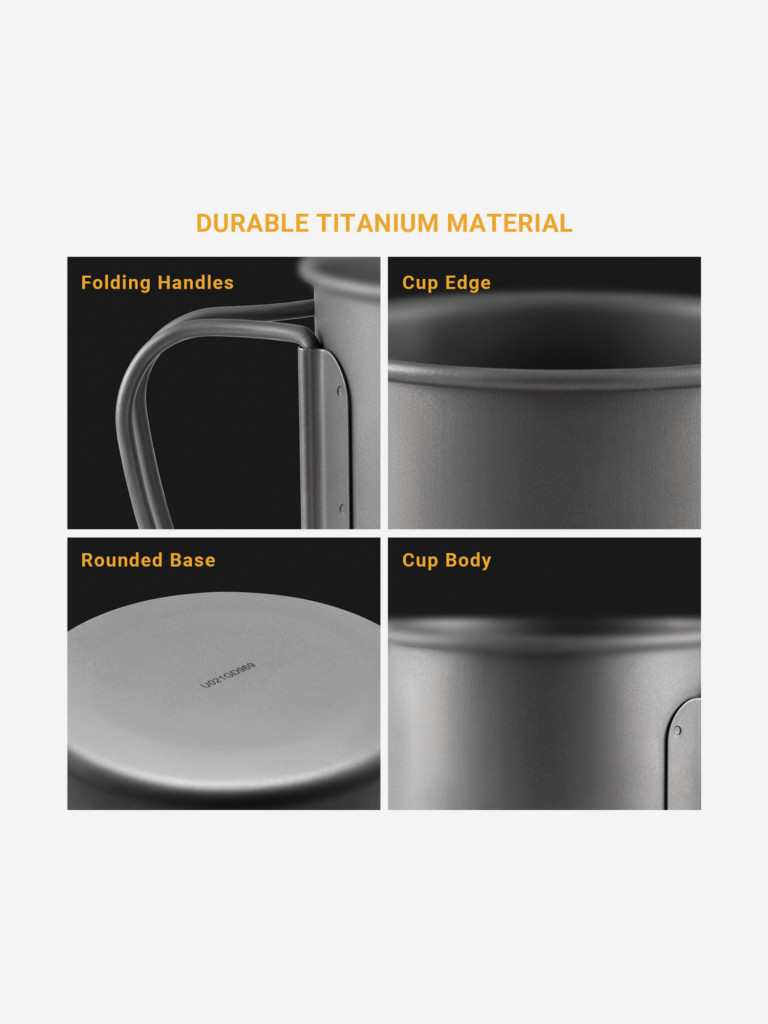Кружка с крышкой KingCamp CA2009 450ml titanium cup
