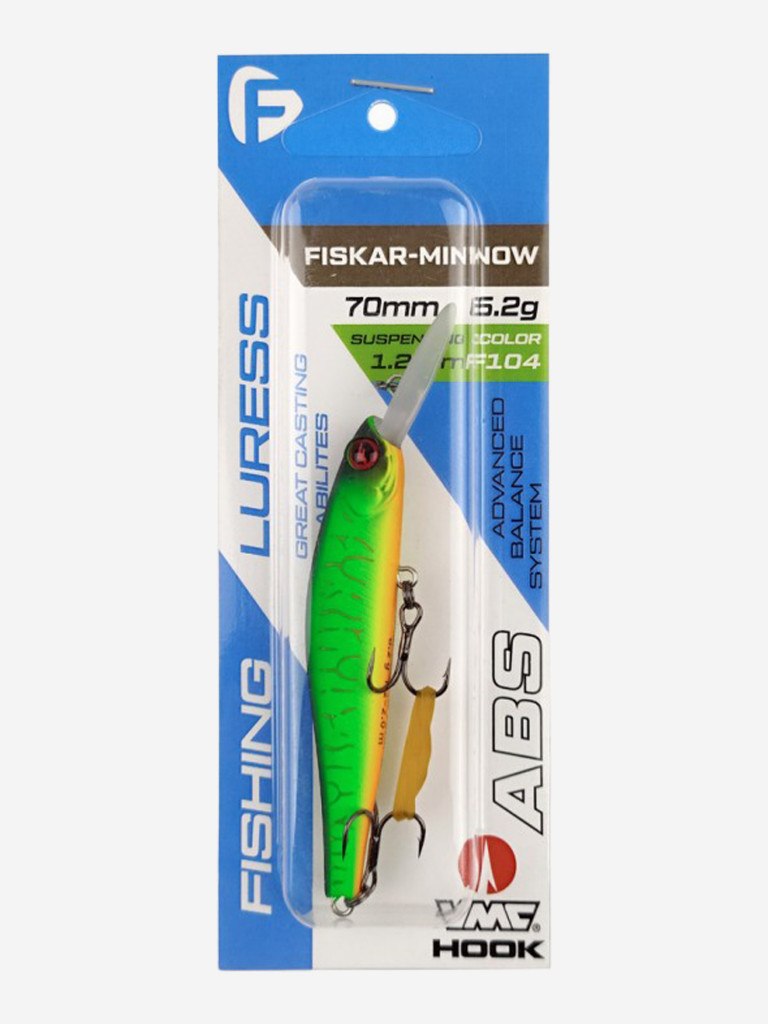 Воблер Fiskar Minnow 70DR-SP 70мм 6,2г 1,2-2,0м F104 Суспендр