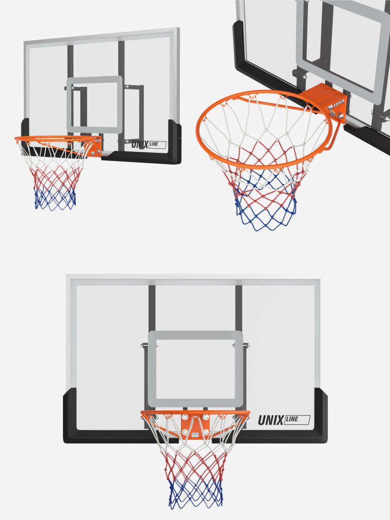 Баскетбольный щит UNIX Line B-Backboard Square, размер щита 122х82 см