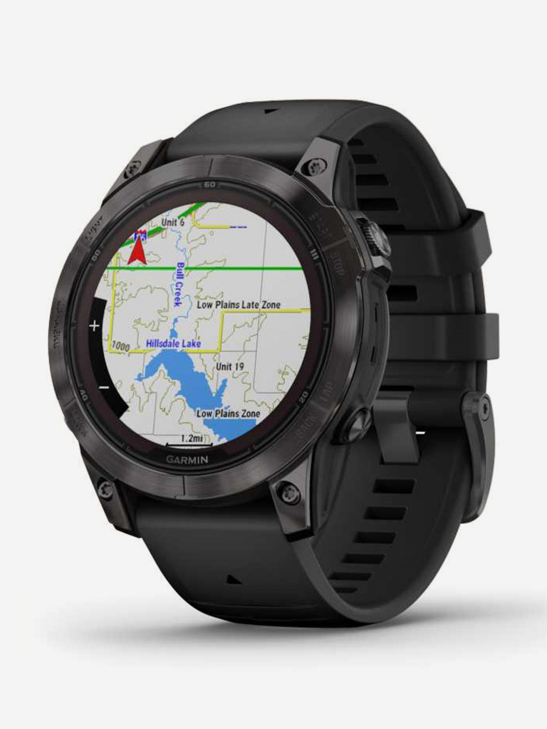 Спортивные часы GARMIN FENIX 7 PRO Sapphire Solar титановый угольно-серый DLC с черным ремешком