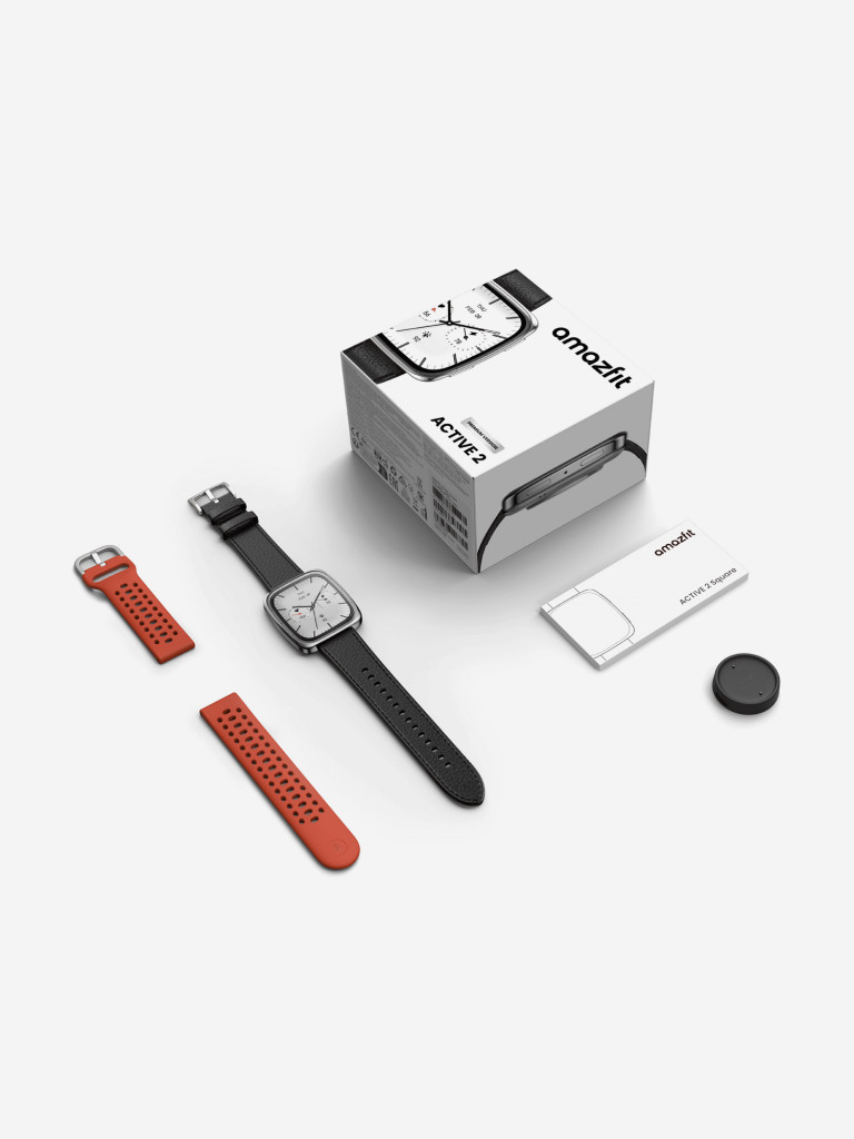 Умные часы Amazfit Active 2S Black Leather A2440 (+красный ремешок в комплекте)