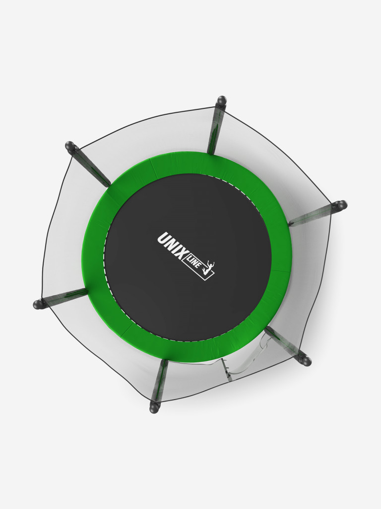 Батут каркасный UNIX Line Simple 6 ft Green с внешней защитной сеткой, общий диаметр 183 см, до 100 кг