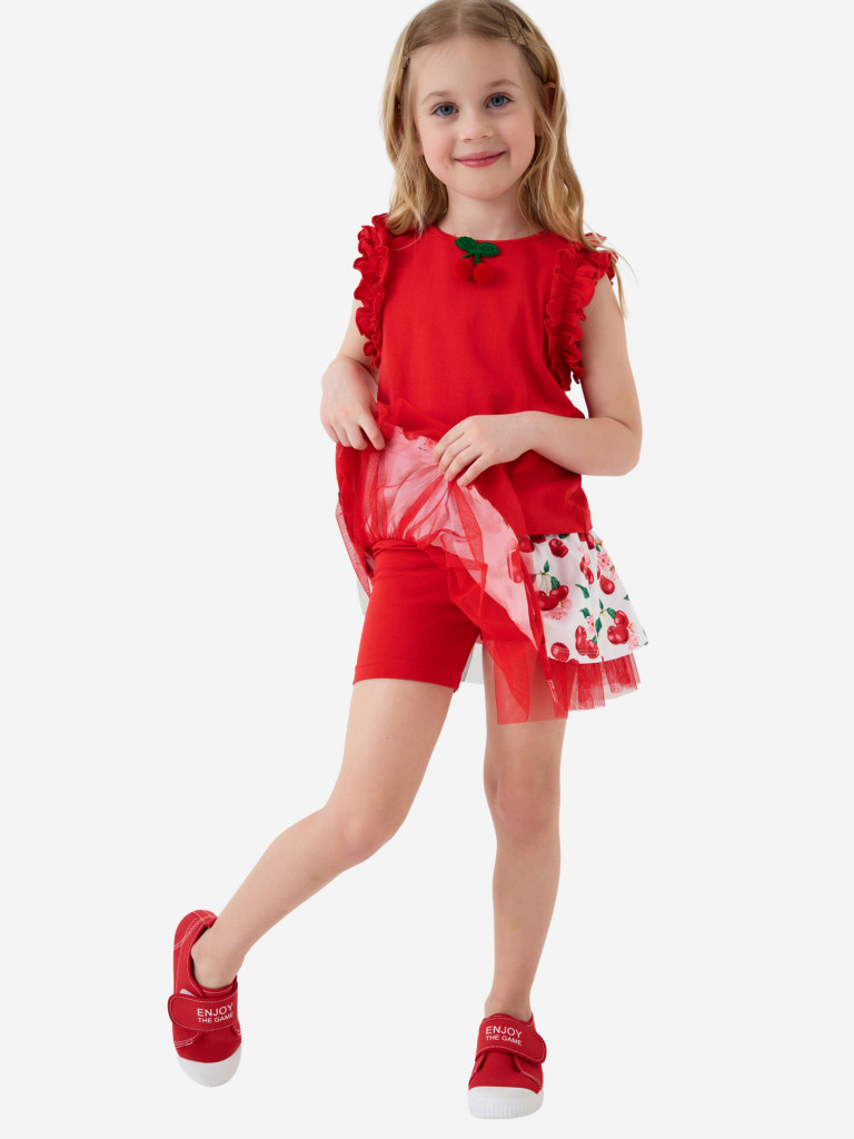 Комплект для девочек: майка, юбка-шорты PlayToday