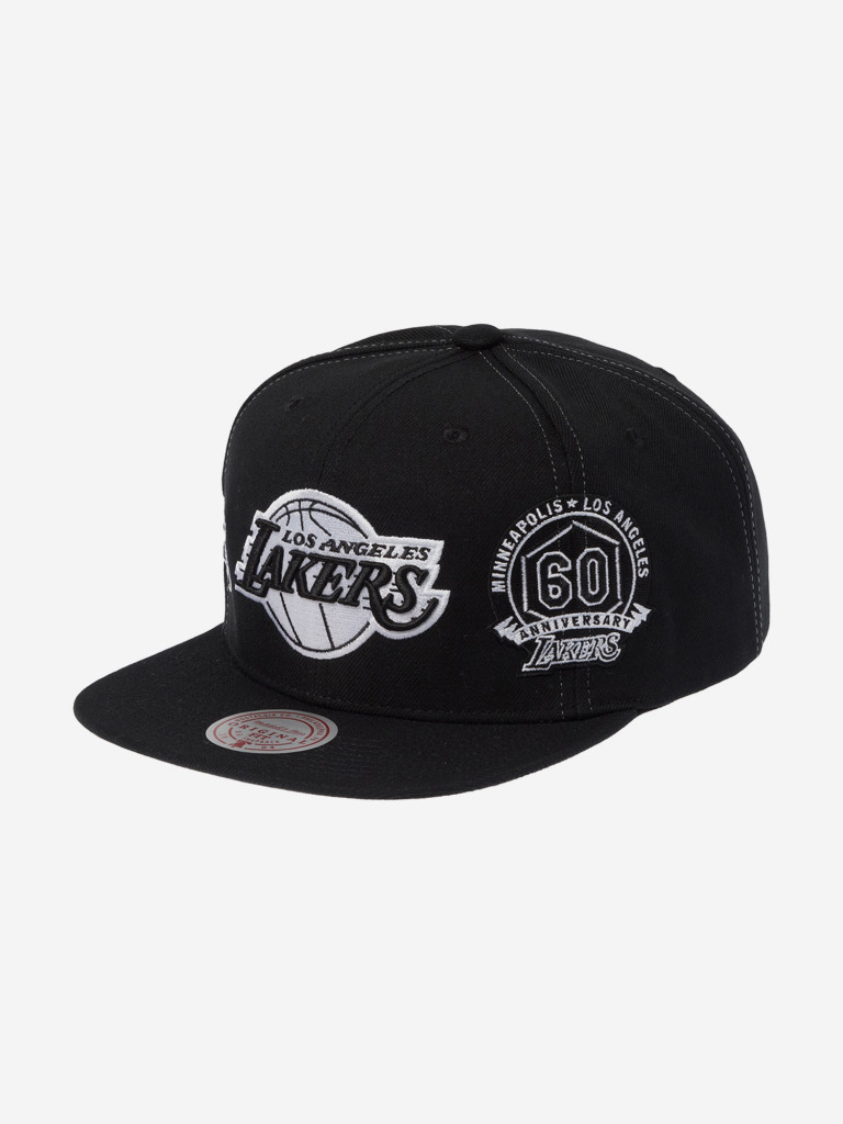 Бейсболка с прямым козырьком MITCHELL NESS HS12818-LALBLCK Los Angeles Lakers NBA