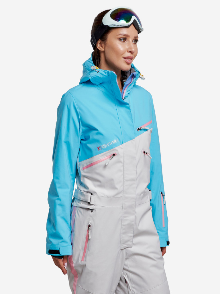 Горнолыжный комбинезон женский зимний голубого цвета 2326