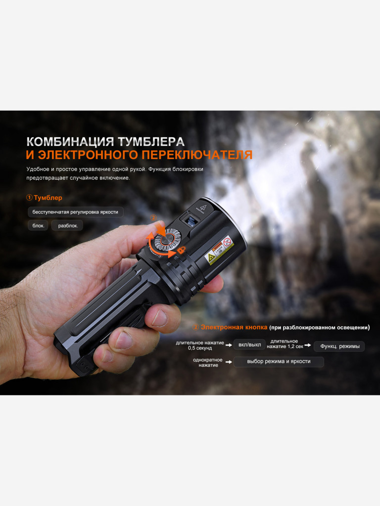 Фонарь светодиодный поисковый Fenix LR36R, 10000 лм