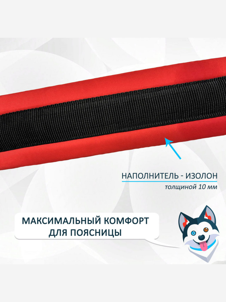 Пояс totemica для прогулок и бега с собакой "Свободные руки". Универсальный. Красный