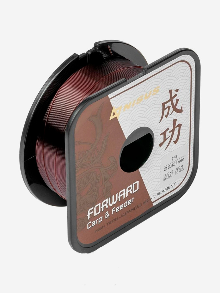Леска для рыбалки Nisus FORWARD Carp&Feeder Nylon 0,437мм, 100м, 14,1кг, темно-коричневый