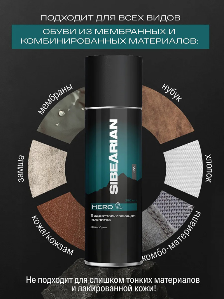 Водоотталкивающая пропитка для обуви 320 мл (аэрозоль) SIBEARIAN PRO HERO