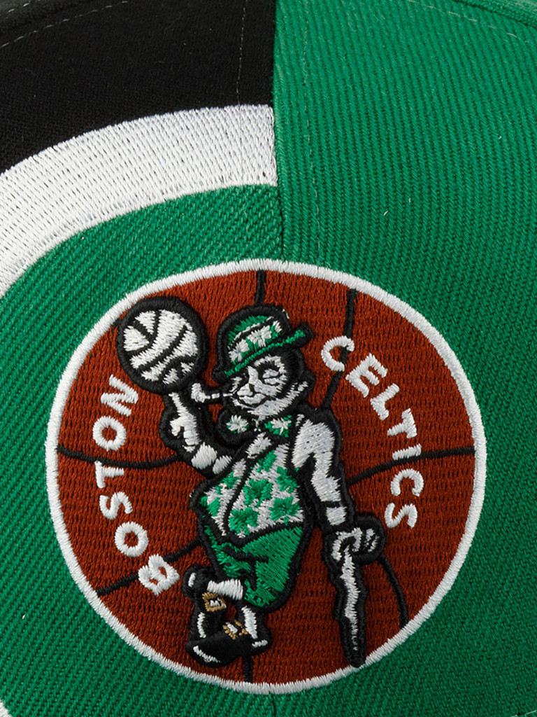 Бейсболка с прямым козырьком MITCHELL NESS HHSS2992-BCEYYPPPGREN Boston Celtics NBA (зеленый)