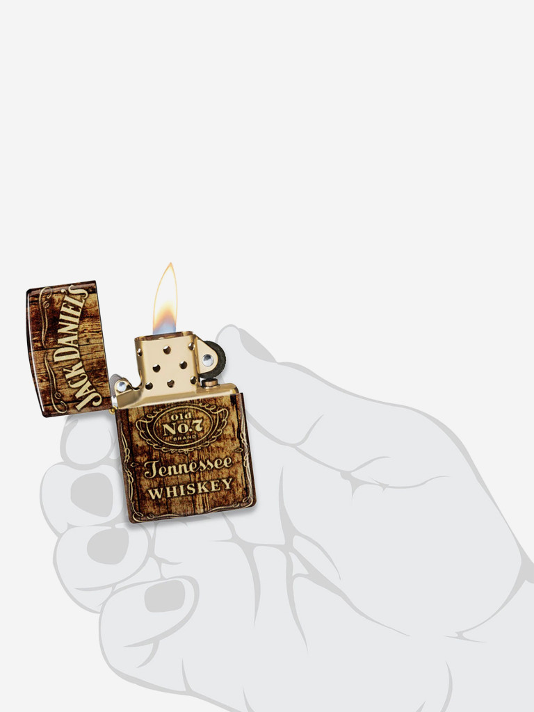 Зажигалка бензиновая ветроустойчивая Zippo Jack Daniel's 540 Tumbled Brass
