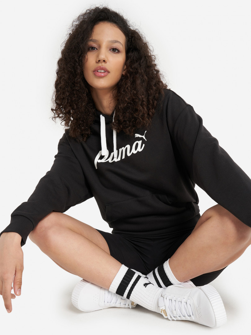 фото Худи женская puma ess+ blossom script, черный