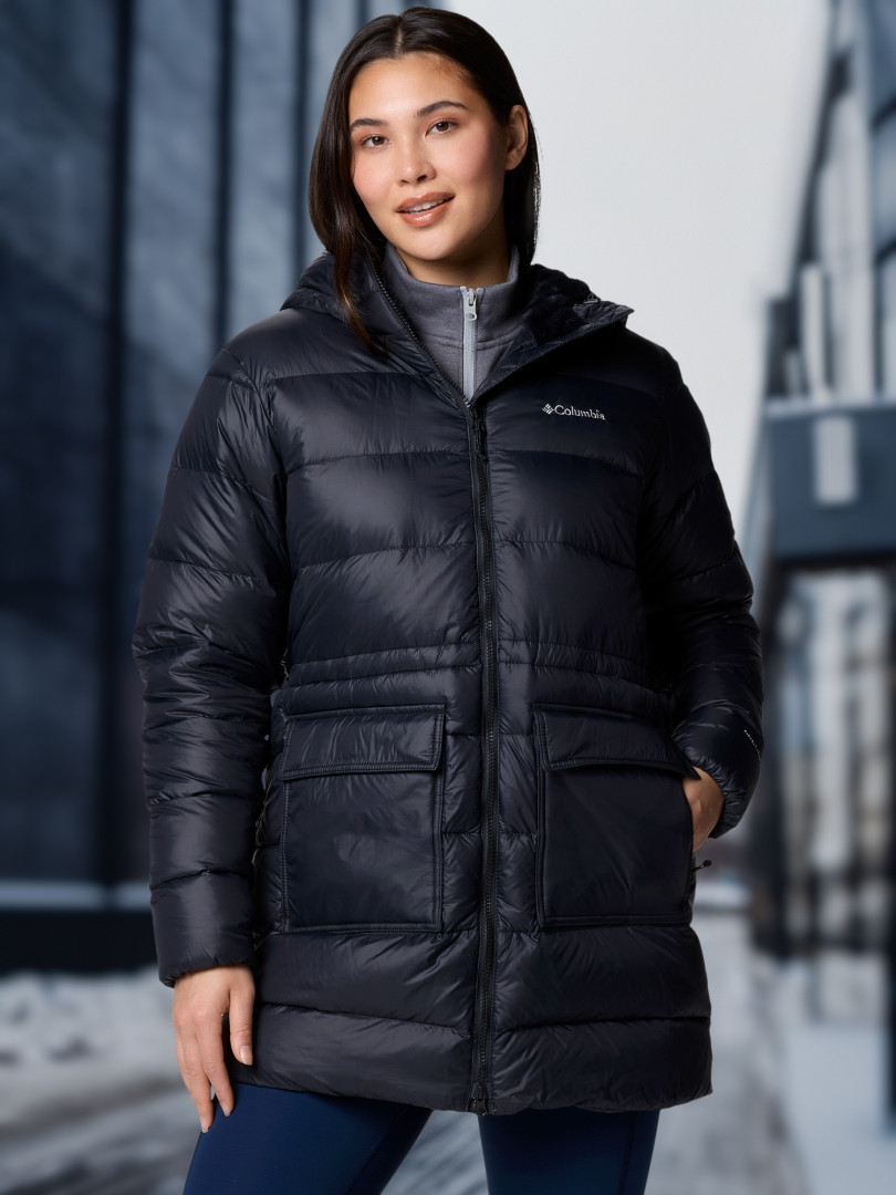 фото Пуховик женский columbia harmony falls mid down jacket, черный