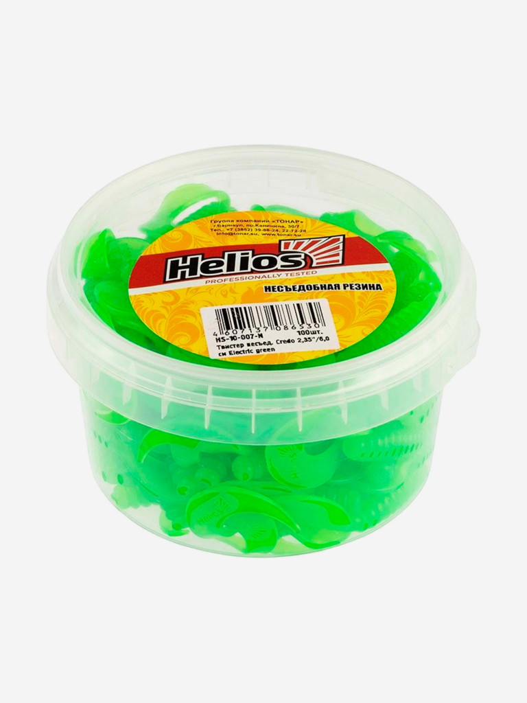 Мягкая приманка Helios Credo, 2,35'' / 6 см, Electric green, 100 шт (HS-10-007-N)