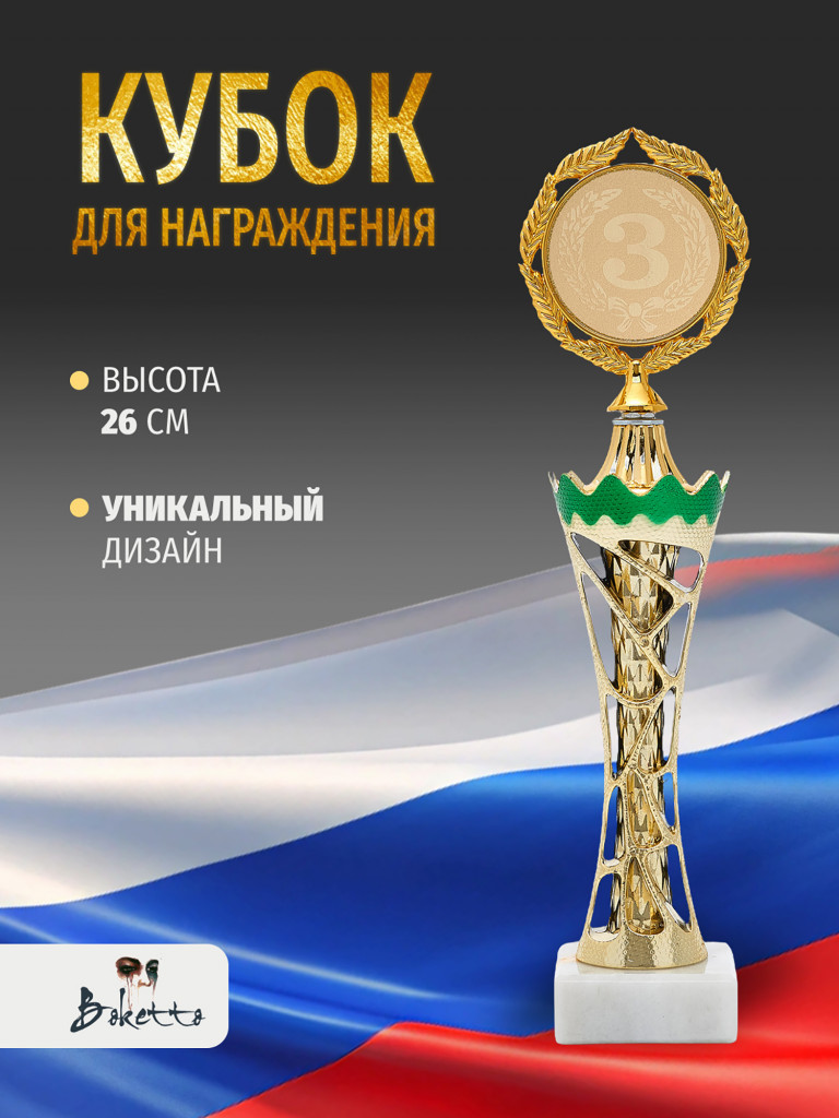 Кубок спортивный для награждения победителей 26 см 3 место