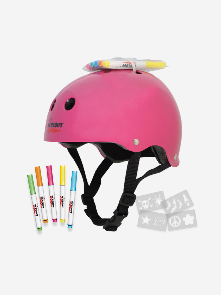 Шлем защитный с фломастерами Wipeout Neon Pink (L 8+) - розовый