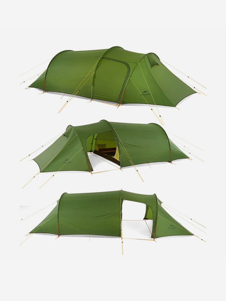 Палатка 3-местная Naturehike Opalus 3, нейлон 20 D, футпринт, зеленая