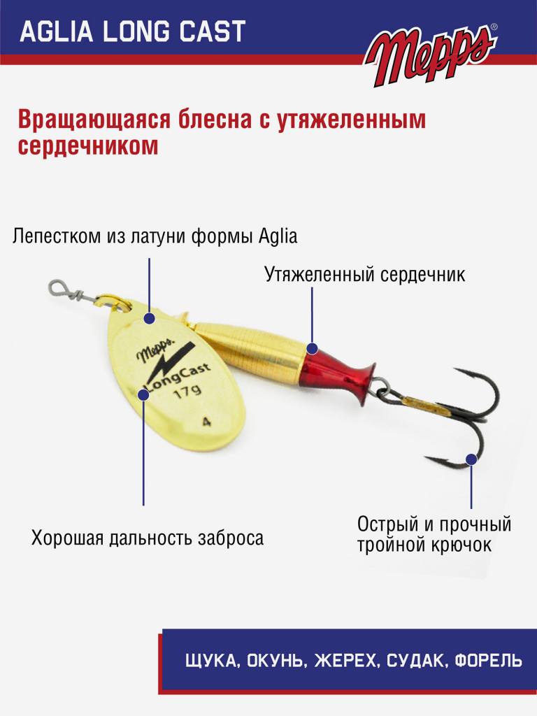 Блесна Mepps AGLIA LongCast OR №4