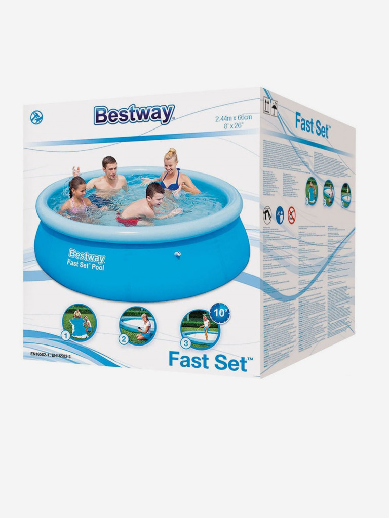 Бассейн с надувным бортом Bestway 57265 (244х66см)