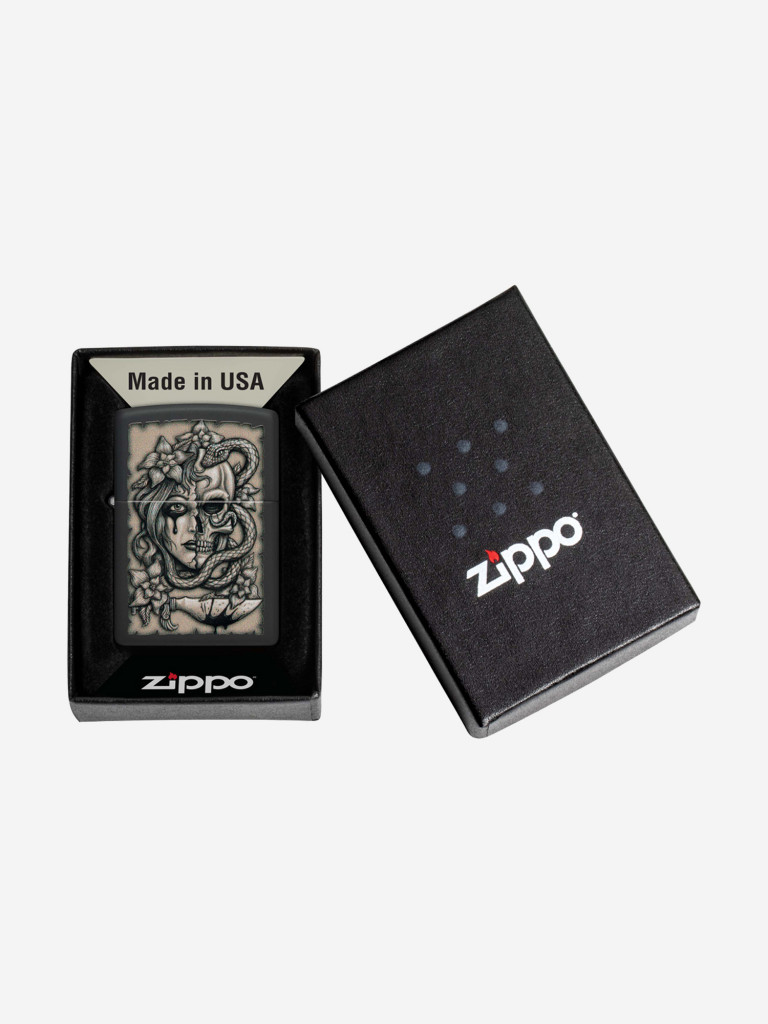Зажигалка Zippo Gory Tattoo Black Matte